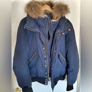 Mackage Jacket DIXON 2-in-1 Nordic Tech down bomber with natural fur, size 42